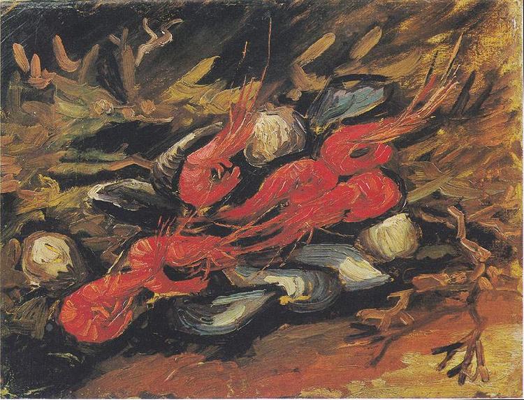 Vincent Van Gogh Still Life with Mussels and Shrimp oil painting image
